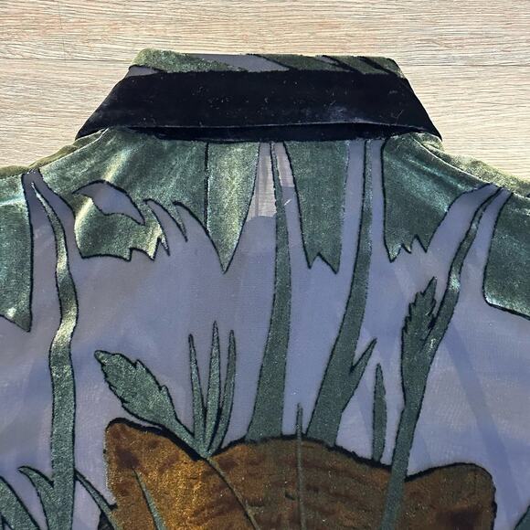 Ceta Italiana NEW Silk Sheer Velvet Tiger King Vacation Safari 70s Style Shirt - Picture 13 of 14